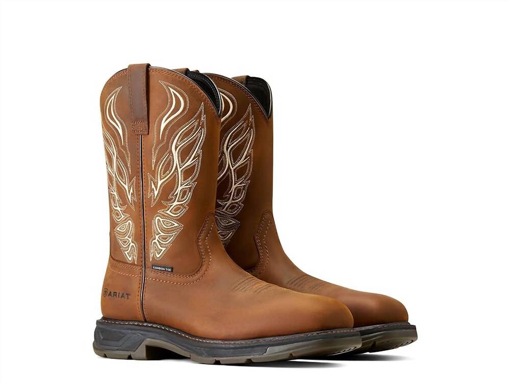 NEW ARIAT men's workhog xt phoenix carbon toe work boots in brown